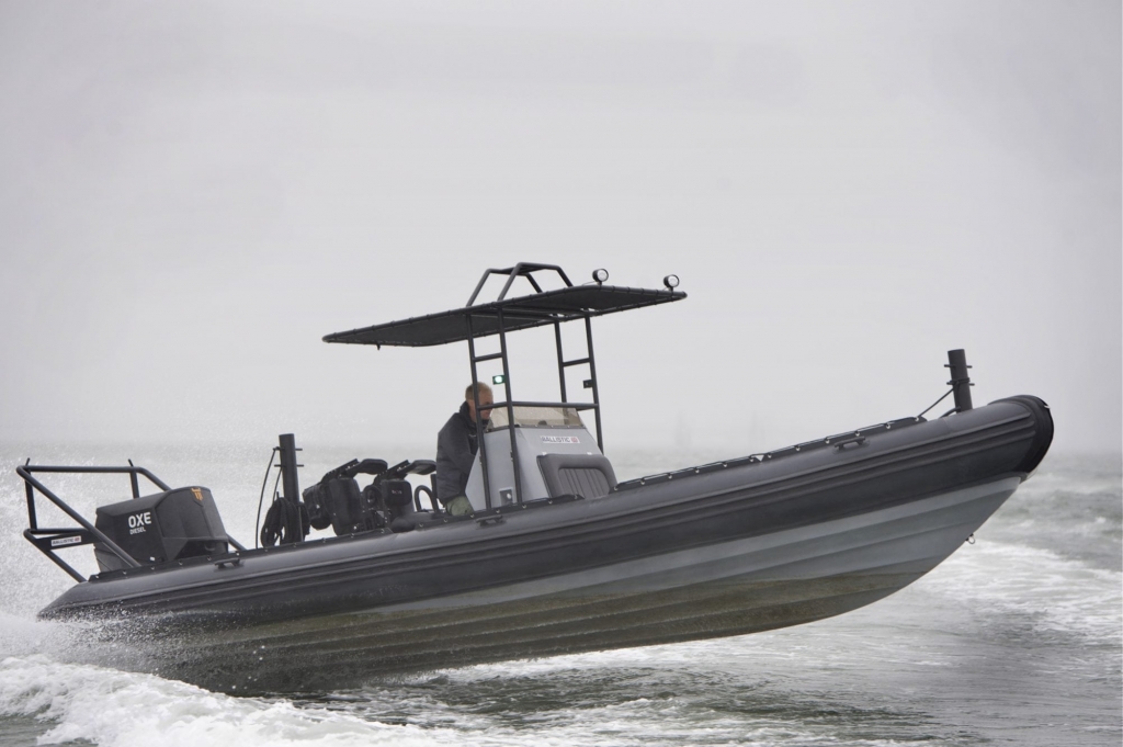 Ballistic 7.8 Commercial RIB being tested with Oxe Diesel outboard